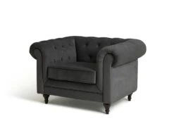 Habitat Chesterfield Velvet Armchair - Charcoal -Cooking and dining Shop 9522929 R Z002A