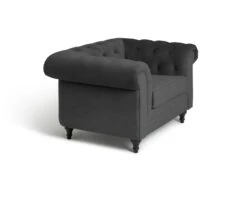 Habitat Chesterfield Velvet Armchair - Charcoal -Cooking and dining Shop 9522929 R Z004A