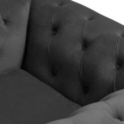 Habitat Chesterfield Velvet Armchair - Charcoal -Cooking and dining Shop 9522929 R Z005A