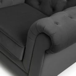Habitat Chesterfield Velvet Armchair - Charcoal -Cooking and dining Shop 9522929 R Z006A