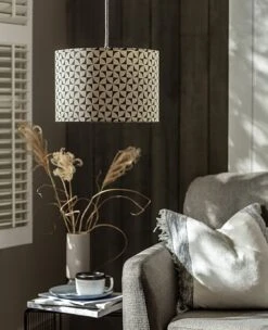 Habitat Cabin Retreat 30cm Block Shade - Green And White -Cooking and dining Shop 9523928 R Z003C