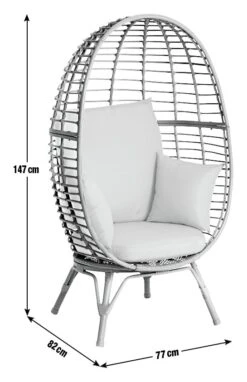 Habitat Kora Rattan Effect Garden Egg Chair - Grey -Cooking and dining Shop 9539060 R E001