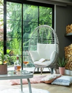 Habitat Kora Rattan Effect Garden Egg Chair - Grey -Cooking and dining Shop 9540815 R Z002C