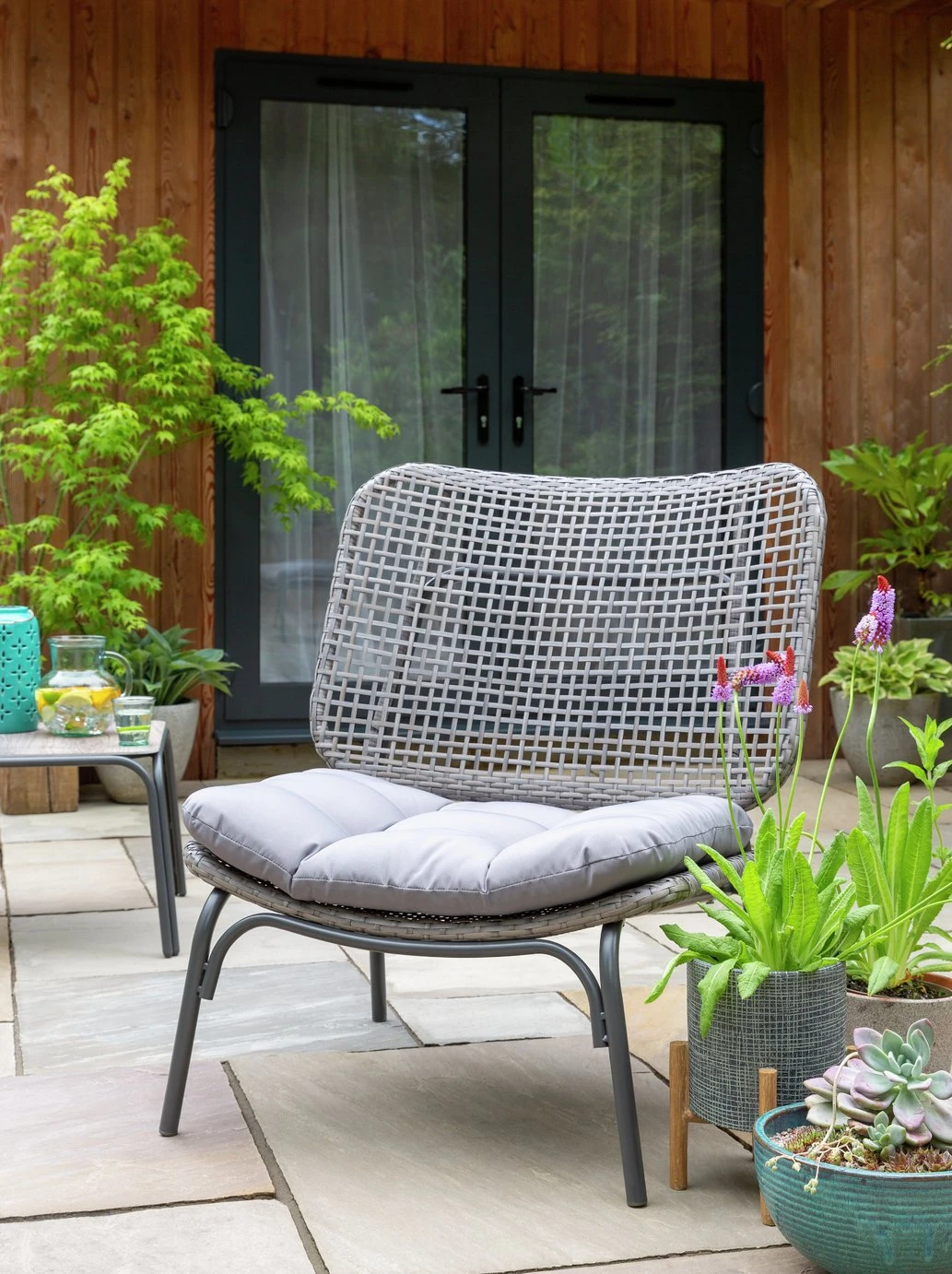 Habitat Nora 2 Seater Metal Garden Bistro Set - Grey 5 Habitat Nora 2 Seater Metal Garden Bistro Set - Grey - Image 5