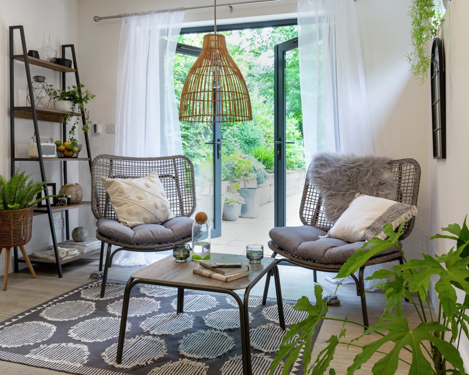 Habitat Nora 2 Seater Metal Garden Bistro Set - Grey 7 Habitat Nora 2 Seater Metal Garden Bistro Set - Grey - Image 7