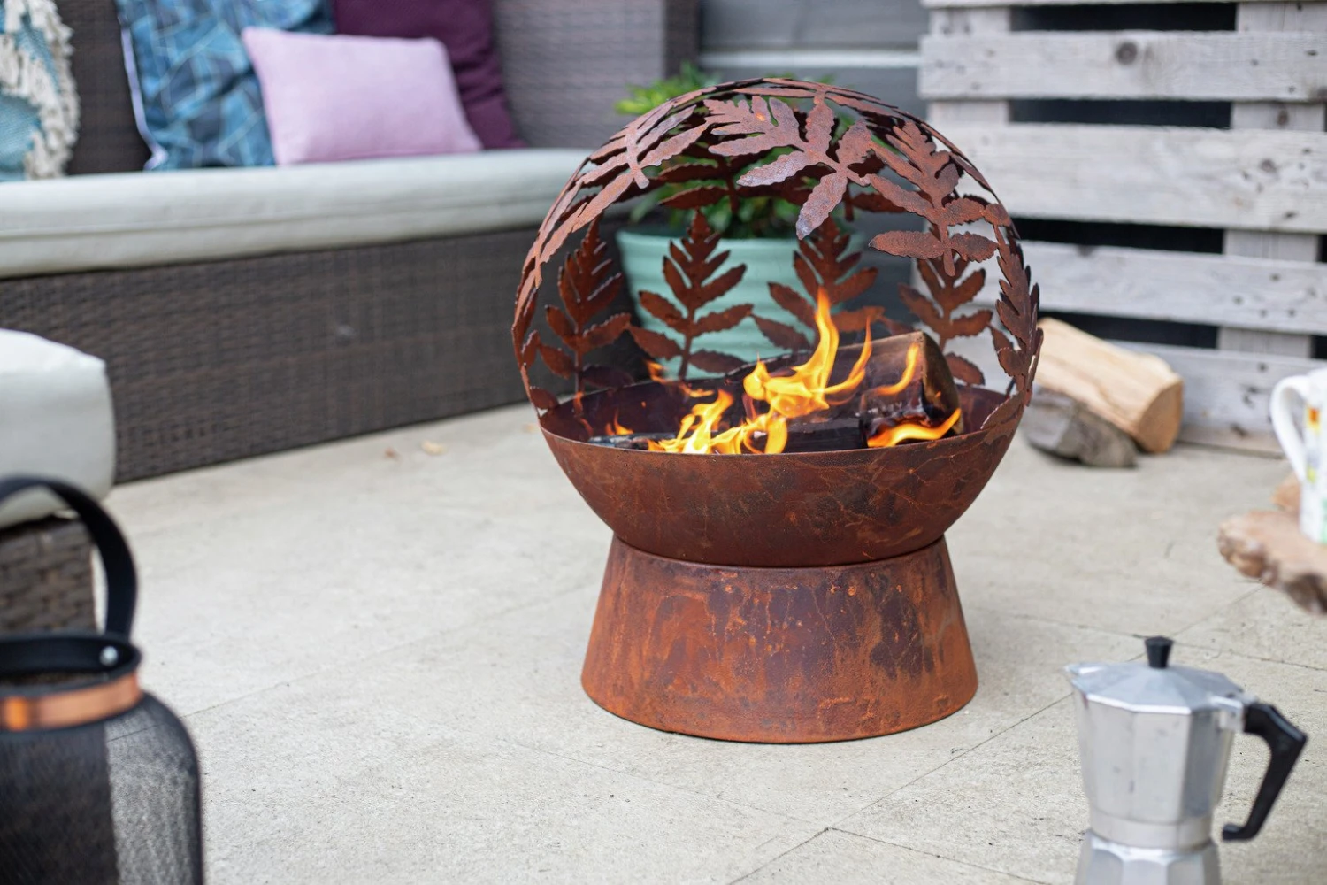 La Hacienda Aged Effect Globe Firepit 2 La Hacienda Aged Effect Globe Firepit - Image 2
