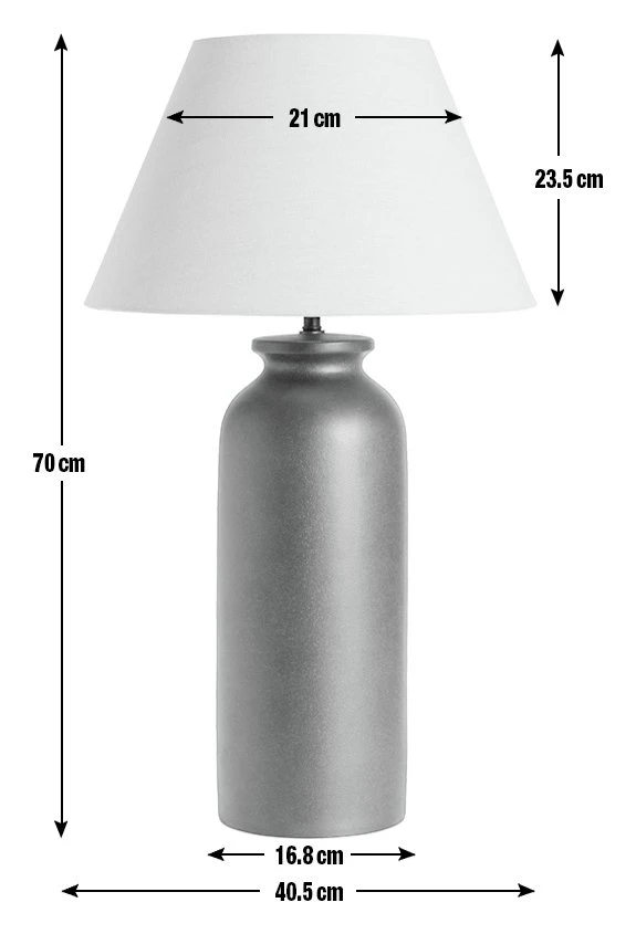 Habitat Hashi Ceramic Table Lamp - Off White & Black 3 Habitat Hashi Ceramic Table Lamp - Off White & Black - Image 3