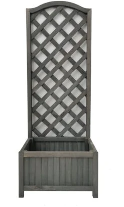 Straight Lattice Wooden Planter - Grey -Cooking and dining Shop 9560015 R Z003A