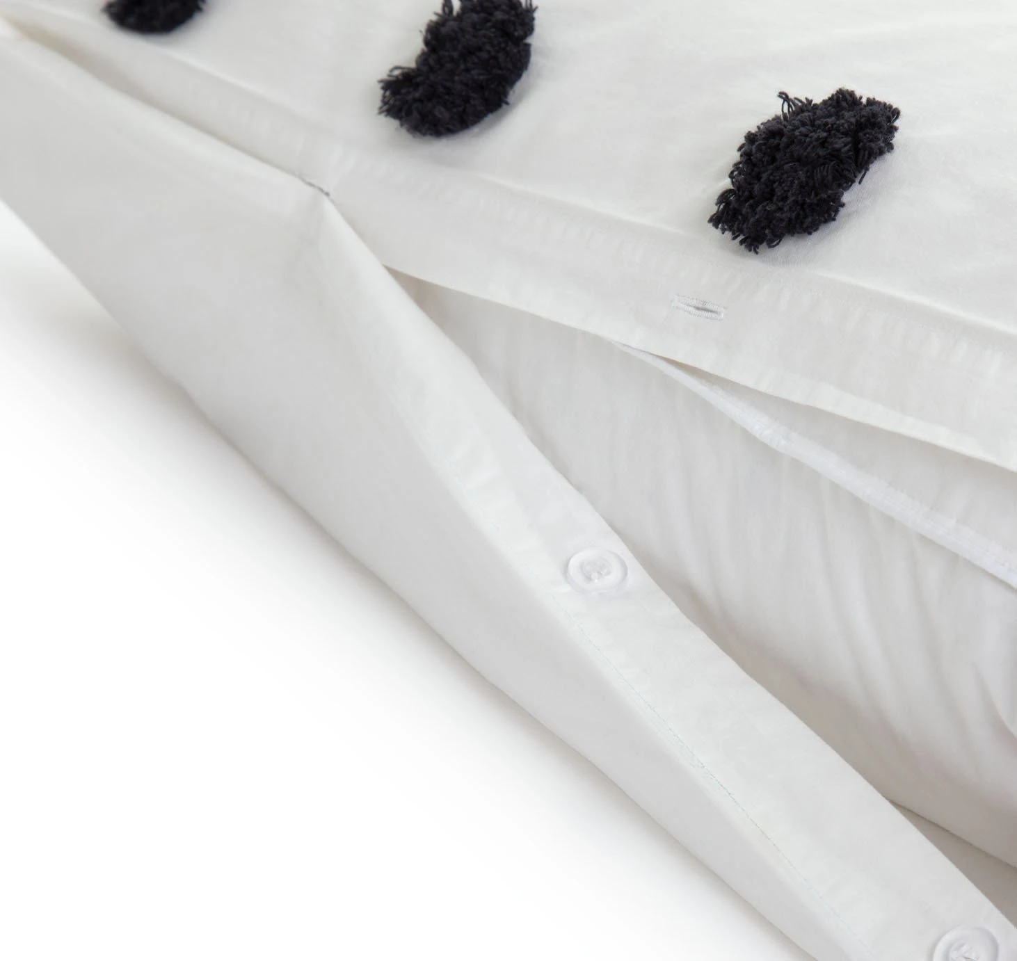 Habitat Cotton Tufted Spot White & Black Bedding Set -Single 5 Habitat Cotton Tufted Spot White & Black Bedding Set -Single - Image 5