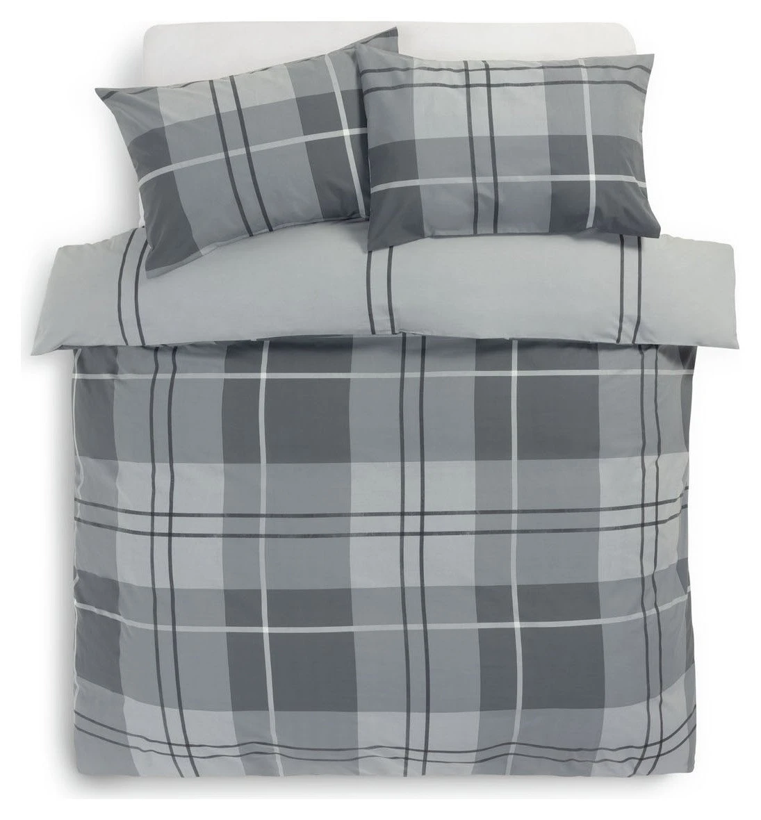 Habitat Check Charcoal Grey Bedding Set - Single 4 Habitat Check Charcoal Grey Bedding Set - Single - Image 4