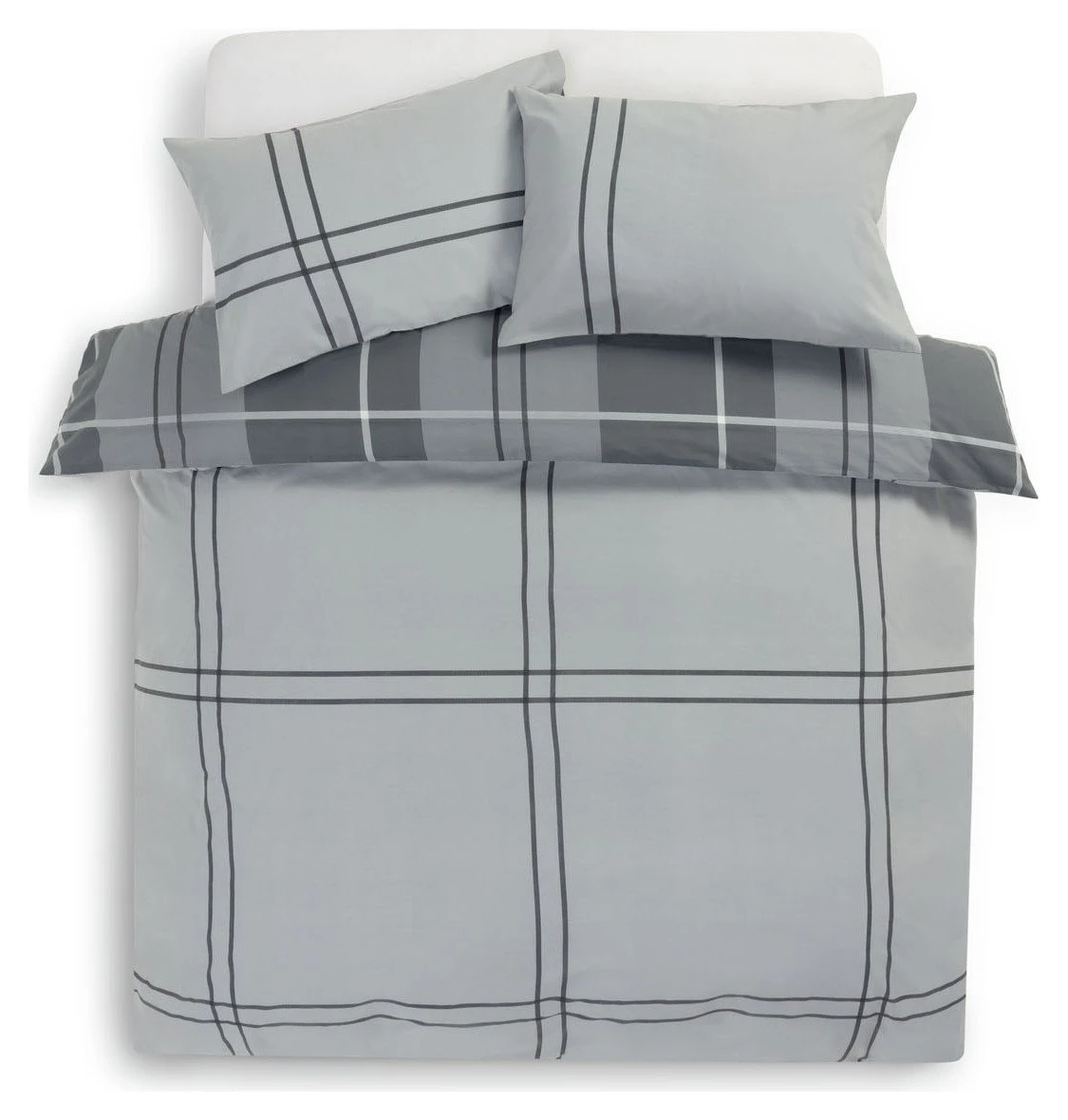 Habitat Check Charcoal Grey Bedding Set - Single 6 Habitat Check Charcoal Grey Bedding Set - Single - Image 6
