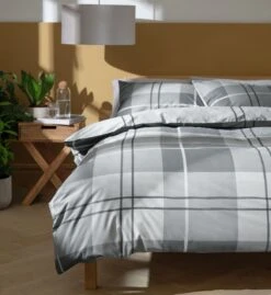 Habitat Check Charcoal Grey Bedding Set - Single 15 Habitat Check Charcoal Grey Bedding Set - Single -Cooking and dining Shop 9561155 R Z005A