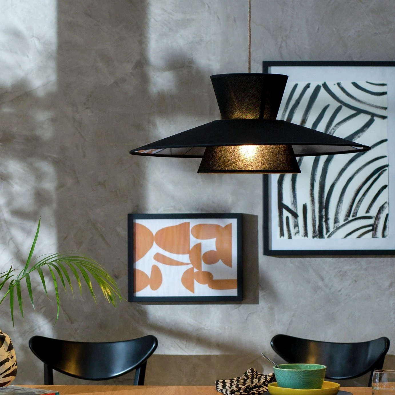 Habitat Linen Otton 2 Tier Easy Fit Shade - Black 1 Habitat Linen Otton 2 Tier Easy Fit Shade - Black