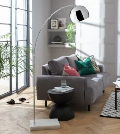 Habitat Nalone Arc Floor Lamp – Chrome & Marble -Cooking and dining Shop 9562415 R Z002C