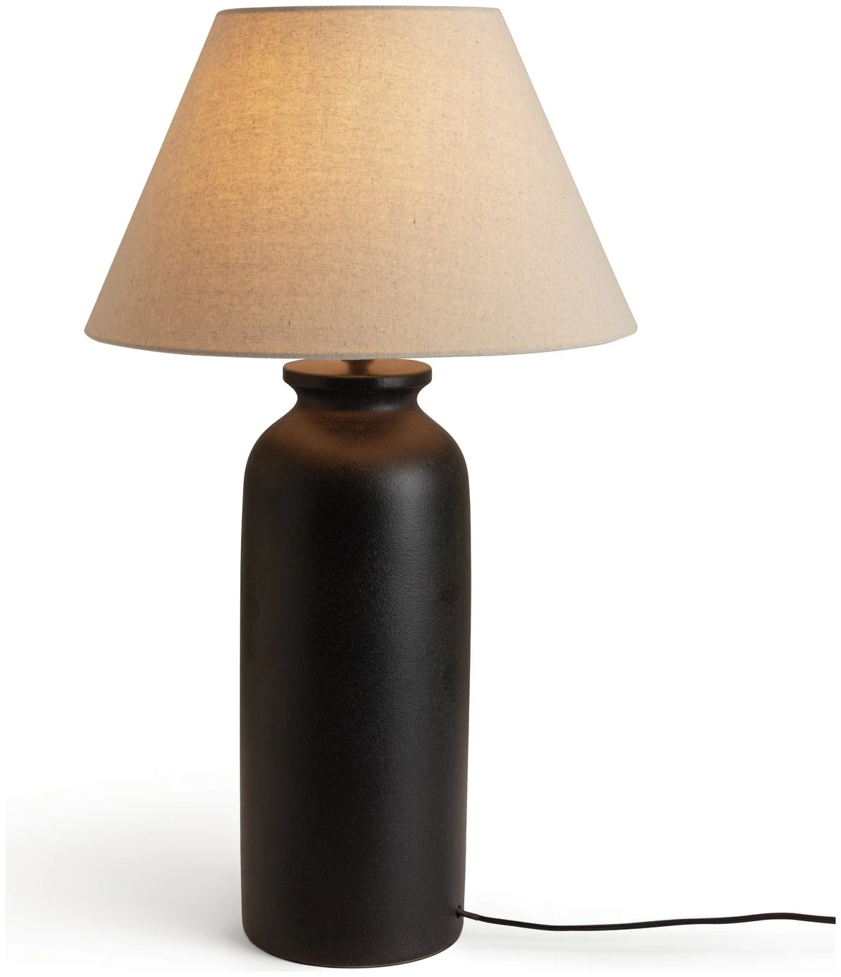 Habitat Hashi Ceramic Table Lamp - Black & Beige 7 Habitat Hashi Ceramic Table Lamp - Black & Beige - Image 7