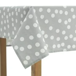 Habitat Spot Wipe Clean Tablecloth - Grey And White
