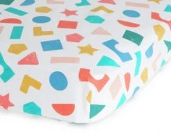 Habitat Kids Colourful Shapes 2 Pack Fitted Sheets - Cot -Cooking and dining Shop 9571310 R Z002A