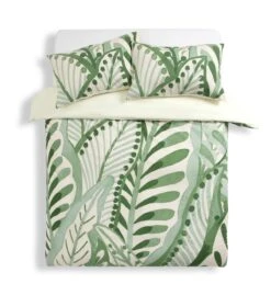 Habitat Cotton 180TC Maxi Leaf Green Bedding Set - Double -Cooking and dining Shop 9576119 R Z002A