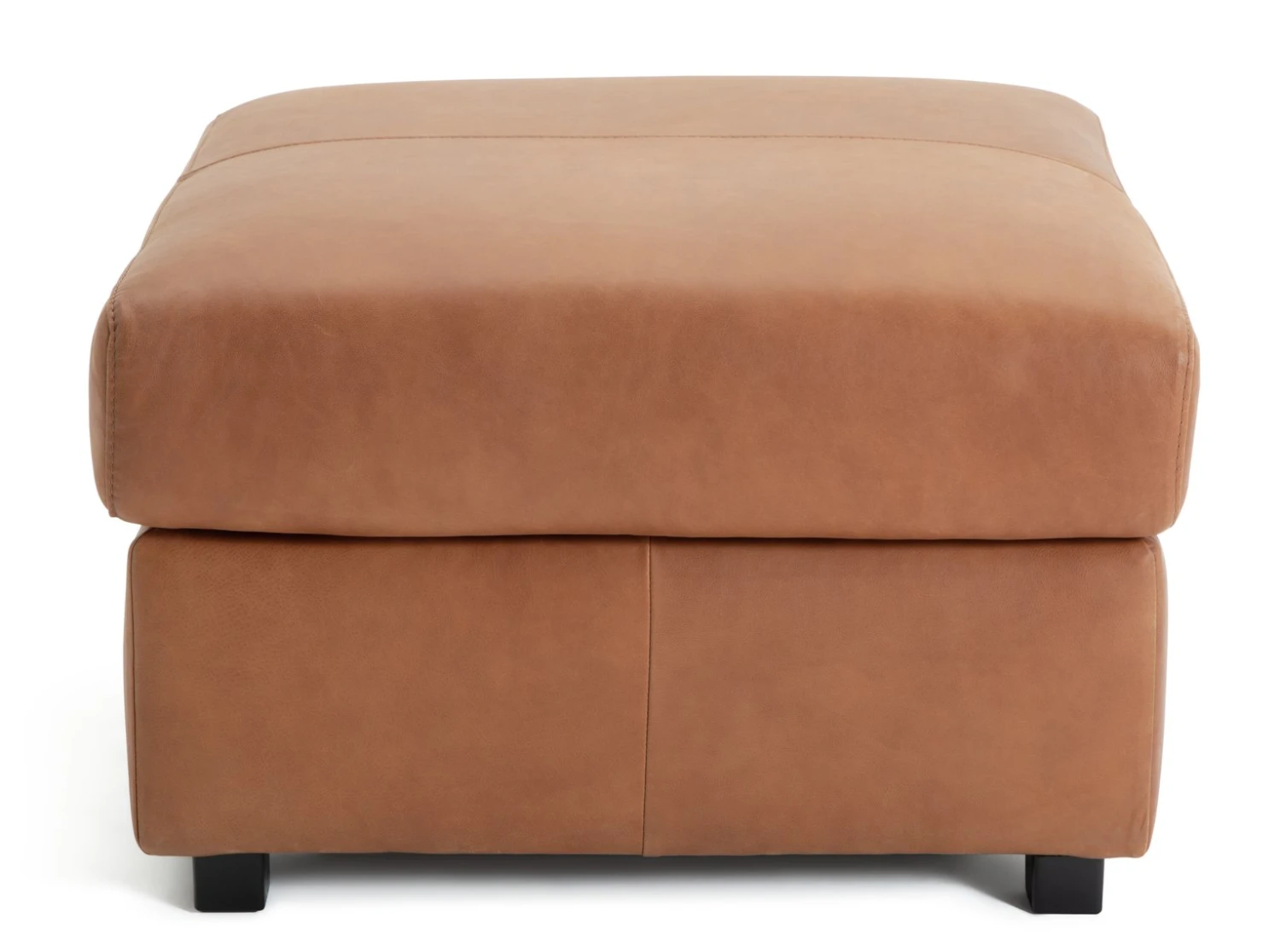 Habitat Florence Leather Ottoman Footstool - Tan 5 Habitat Florence Leather Ottoman Footstool - Tan - Image 5