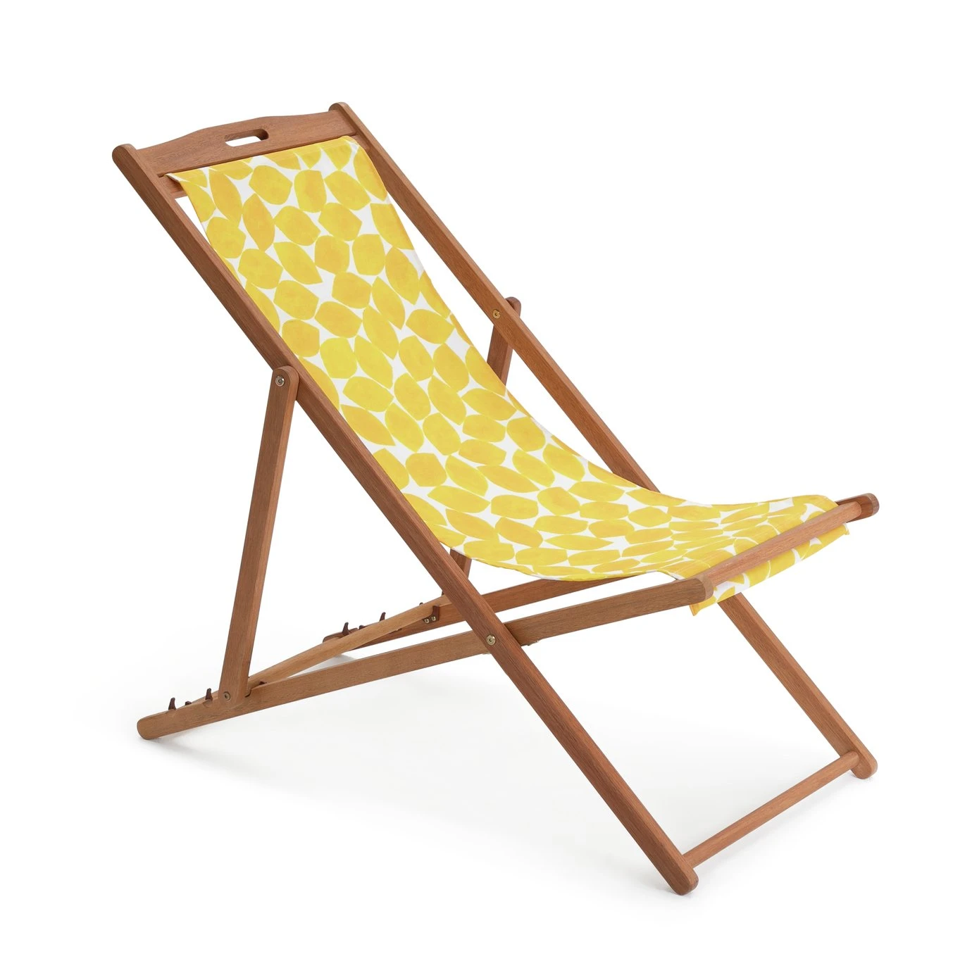 Habitat Folding Wooden Garden Deck Chair - Yellow 1 Habitat Folding Wooden Garden Deck Chair - Yellow