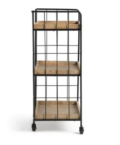 Habitat Kai Wood Drinks Trolley - Black & Mango -Cooking and dining Shop 9579271 R Z003A