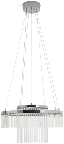 Habitat Yang 2 Tier LED Glass Chandelier - Chrome -Cooking and dining Shop 9584448 R Z002A