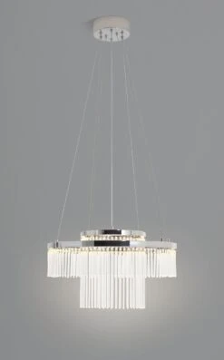 Habitat Yang 2 Tier LED Glass Chandelier - Chrome -Cooking and dining Shop 9584448 R Z006C