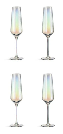Habitat Iridescent Lustre Set Of 4 Champagne Flute