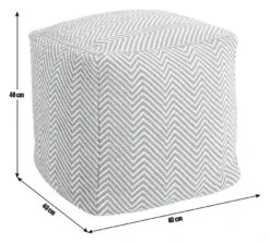 Kaikoo Durrie Cotton Footstool - Red & White -Cooking and dining Shop 9604139 R E001