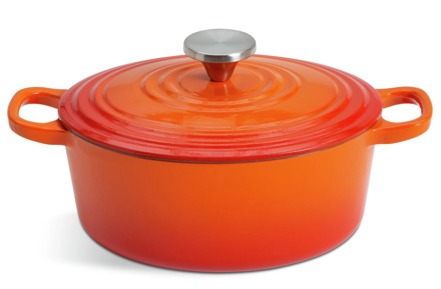Habitat 2.4Litre Oval Cast Iron Casserole Dish - Orange 1 Habitat 2.4Litre Oval Cast Iron Casserole Dish - Orange