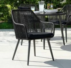 Habitat Malta 4 Seater Rattan Effect Patio Set - Black -Cooking and dining Shop 9609127 R Z002C