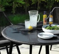 Habitat Malta 4 Seater Rattan Effect Patio Set - Black -Cooking and dining Shop 9609127 R Z003C