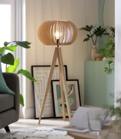 Habitat Achille Ash Wooden Tripod Floor Lamp - Oak -Cooking and dining Shop 9615489 R Z002C