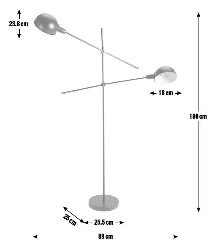 Habitat Jalonee Double Arm Floor Lamp - Black & Brass 3 Habitat Jalonee Double Arm Floor Lamp - Black & Brass - Image 3