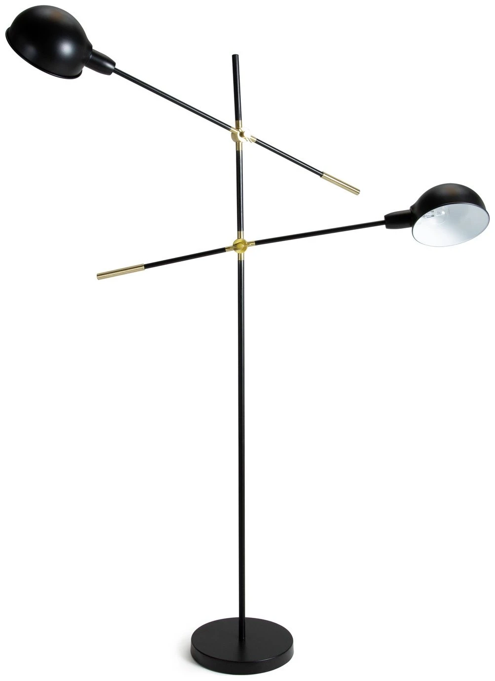 Habitat Jalonee Double Arm Floor Lamp - Black & Brass 2 Habitat Jalonee Double Arm Floor Lamp - Black & Brass - Image 2