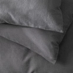 Habitat Cotton Waffle Plain Charcoal Bedding Set - Single -Cooking and dining Shop 9625211 R Z003A