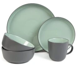 Habitat Two Tone 16 Piece Stoneware Dinner Set
