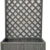 Large Lattice Wooden Planter - Grey